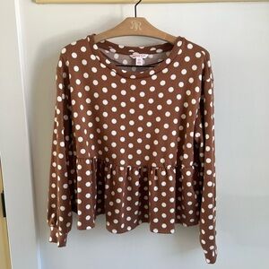Joe Fresh x Jillian Harris Polka Dot Peplum Top
